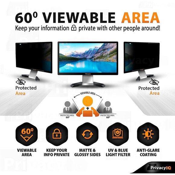 23.6" 16:9 Monitor Privacy Screen anti glare UV Blue light blocking removeable - Picture 4 of 6